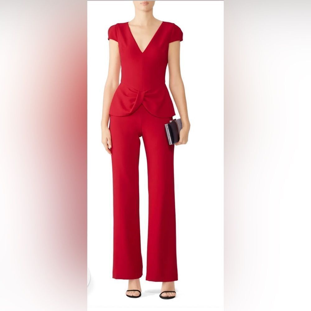 Black Halo Red Harlow Jumpsuit Size 2